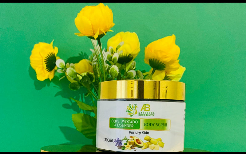 AAsaberɛ Inner Beauty Olive, Avocado & Lavender Body Scrub